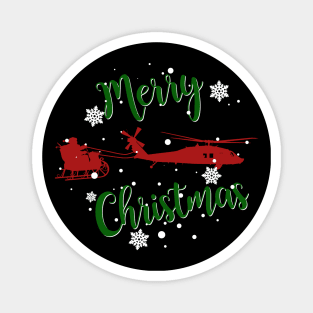 UH-60 Blackhawk Pulling Santa Merry Christmas Magnet